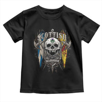 Scottish Warrior Toddler T Shirt Vintage Skull Celtic Cross Scottish Lion Rampant Flag