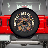 Funny Foxtrot Delta Tango Spare Tire Cover Vintage Floral Retro Groovy