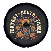 Funny Foxtrot Delta Tango Spare Tire Cover Vintage Floral Retro Groovy