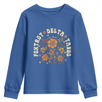 Funny Foxtrot Delta Tango Youth Sweatshirt Vintage Floral Retro Groovy