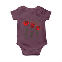 Funny Foxtrot Delta Tango Baby Onesie Vintage Rose Flowers Butterfly