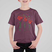 Funny Foxtrot Delta Tango T Shirt For Kid Vintage Rose Flowers Butterfly
