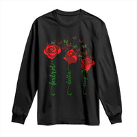 Funny Foxtrot Delta Tango Long Sleeve Shirt Vintage Rose Flowers Butterfly