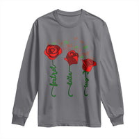 Funny Foxtrot Delta Tango Long Sleeve Shirt Vintage Rose Flowers Butterfly