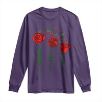 Funny Foxtrot Delta Tango Long Sleeve Shirt Vintage Rose Flowers Butterfly