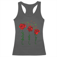 Funny Foxtrot Delta Tango Racerback Tank Top Vintage Rose Flowers Butterfly