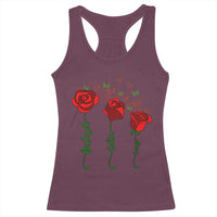 Funny Foxtrot Delta Tango Racerback Tank Top Vintage Rose Flowers Butterfly