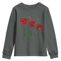 Funny Foxtrot Delta Tango Youth Sweatshirt Vintage Rose Flowers Butterfly