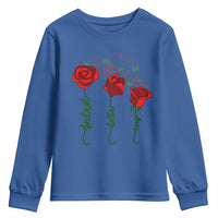Funny Foxtrot Delta Tango Youth Sweatshirt Vintage Rose Flowers Butterfly