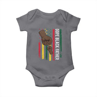 Dope Black Dad Baby Onesie Vintage American Flag Fist Bump