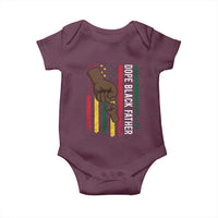 Dope Black Dad Baby Onesie Vintage American Flag Fist Bump