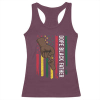 Dope Black Dad Racerback Tank Top Vintage American Flag Fist Bump