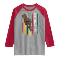 Dope Black Dad Raglan Shirt Vintage American Flag Fist Bump