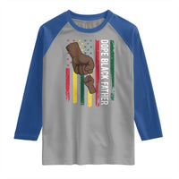Dope Black Dad Raglan Shirt Vintage American Flag Fist Bump