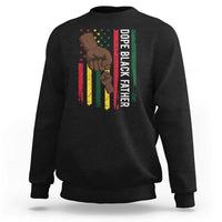 Dope Black Dad Sweatshirt Vintage American Flag Fist Bump