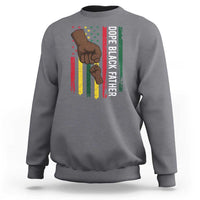 Dope Black Dad Sweatshirt Vintage American Flag Fist Bump