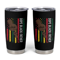Dope Black Dad Tumbler Cup Vintage American Flag Fist Bump