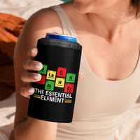 Black Father The Essential Element 4 in 1 Can Cooler Tumbler Father's Day Juneteenth Chemistry Periodic Table