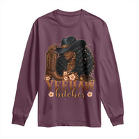 Funny African American Cowgirl Yeehaw Bitches Long Sleeve Shirt