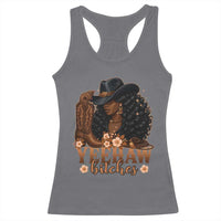 Funny African American Cowgirl Yeehaw Bitches Racerback Tank Top