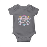 Protect The Dolls Baby Onesie Trans Women Pride Month Retro Groove Butterfly