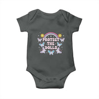 Protect The Dolls Baby Onesie Trans Women Pride Month Retro Groove Butterfly