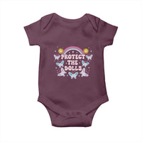 Protect The Dolls Baby Onesie Trans Women Pride Month Retro Groove Butterfly