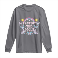 Protect The Dolls Long Sleeve Shirt Trans Women Pride Month Retro Groove Butterfly