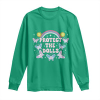 Protect The Dolls Long Sleeve Shirt Trans Women Pride Month Retro Groove Butterfly