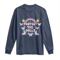Protect The Dolls Long Sleeve Shirt Trans Women Pride Month Retro Groove Butterfly