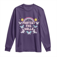 Protect The Dolls Long Sleeve Shirt Trans Women Pride Month Retro Groove Butterfly