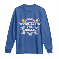 Protect The Dolls Long Sleeve Shirt Trans Women Pride Month Retro Groove Butterfly