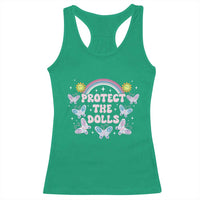 Protect The Dolls Racerback Tank Top Trans Women Pride Month Retro Groove Butterfly