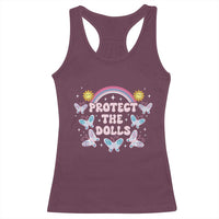 Protect The Dolls Racerback Tank Top Trans Women Pride Month Retro Groove Butterfly