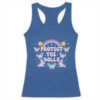 Protect The Dolls Racerback Tank Top Trans Women Pride Month Retro Groove Butterfly