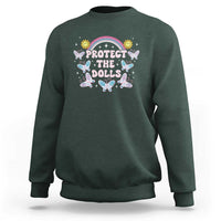 Protect The Dolls Sweatshirt Trans Women Pride Month Retro Groove Butterfly