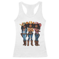 Black African American Cowgirl Baby Western Country Texas Racerback Tank Top