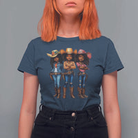 Black African American Cowgirl Baby Western Country Texas T Shirt For Women