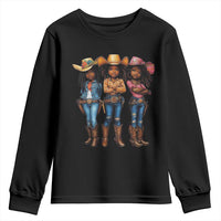 Black African American Cowgirl Baby Western Country Texas Youth Sweatshirt