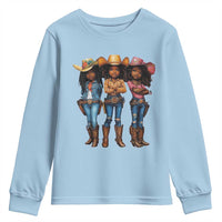Black African American Cowgirl Baby Western Country Texas Youth Sweatshirt