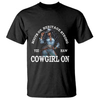 Boots On Heritage Strong Cowgirl On T Shirt African American Black Cowgirl