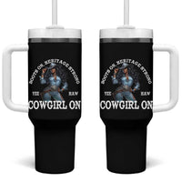 Boots On Heritage Strong Cowgirl On Tumbler With Handle African American Black Cowgirl