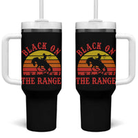 African American Black Cowboy Tumbler With Handle Black On The Range Rodeo