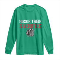 Honor Their Sacrifice Long Sleeve Shirt Veteran Memorial Day Military Dog Tag