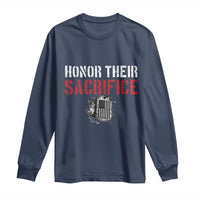 Honor Their Sacrifice Long Sleeve Shirt Veteran Memorial Day Military Dog Tag