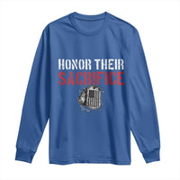 Honor Their Sacrifice Long Sleeve Shirt Veteran Memorial Day Military Dog Tag