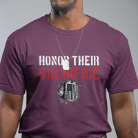 Honor Their Sacrifice T Shirt Veteran Memorial Day Military Dog Tag