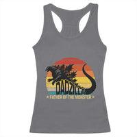 Funny Dad Giant Monster Racerback Tank Top Dadzilla Father Of The Monster Father's Day