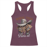 Funny African American Cowgirl Racerback Tank Top Where Them Fans At Cowboy Hat