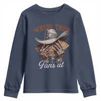Funny African American Cowgirl Youth Sweatshirt Where Them Fans At Cowboy Hat